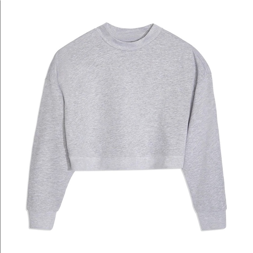 We Wore What Cropped Terry Mock Neck Sweatshirt